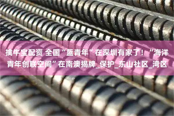 擒牛宝配资 全国“蓝青年”在深圳有家了!“海洋青年创联空间”在南澳揭牌_保护_东山社区_湾区